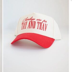 Sundays are for Tay and Trav Red White Adjustable Hat *NEW*